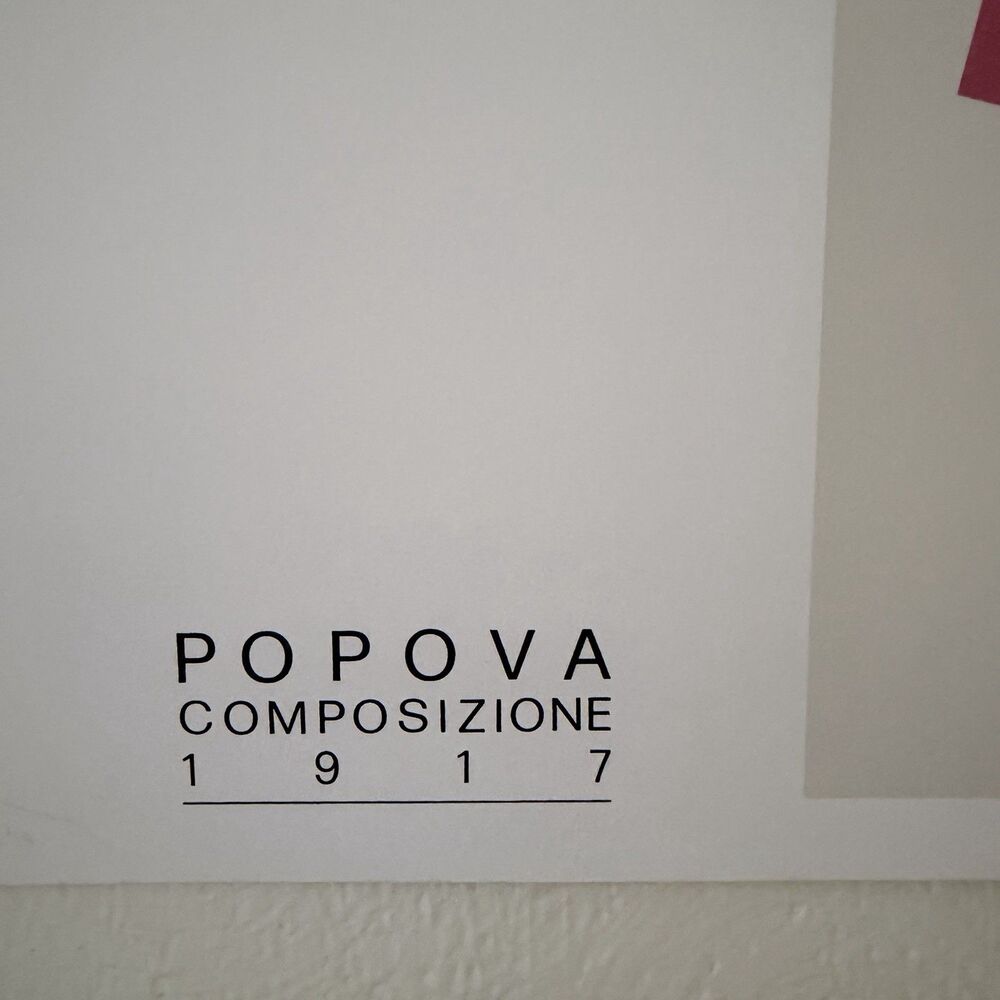 Lyubov Popova Composizione 1917 Art Poster Print Italy 1989 Large 39.5x27.5” - Picture 8 of 15